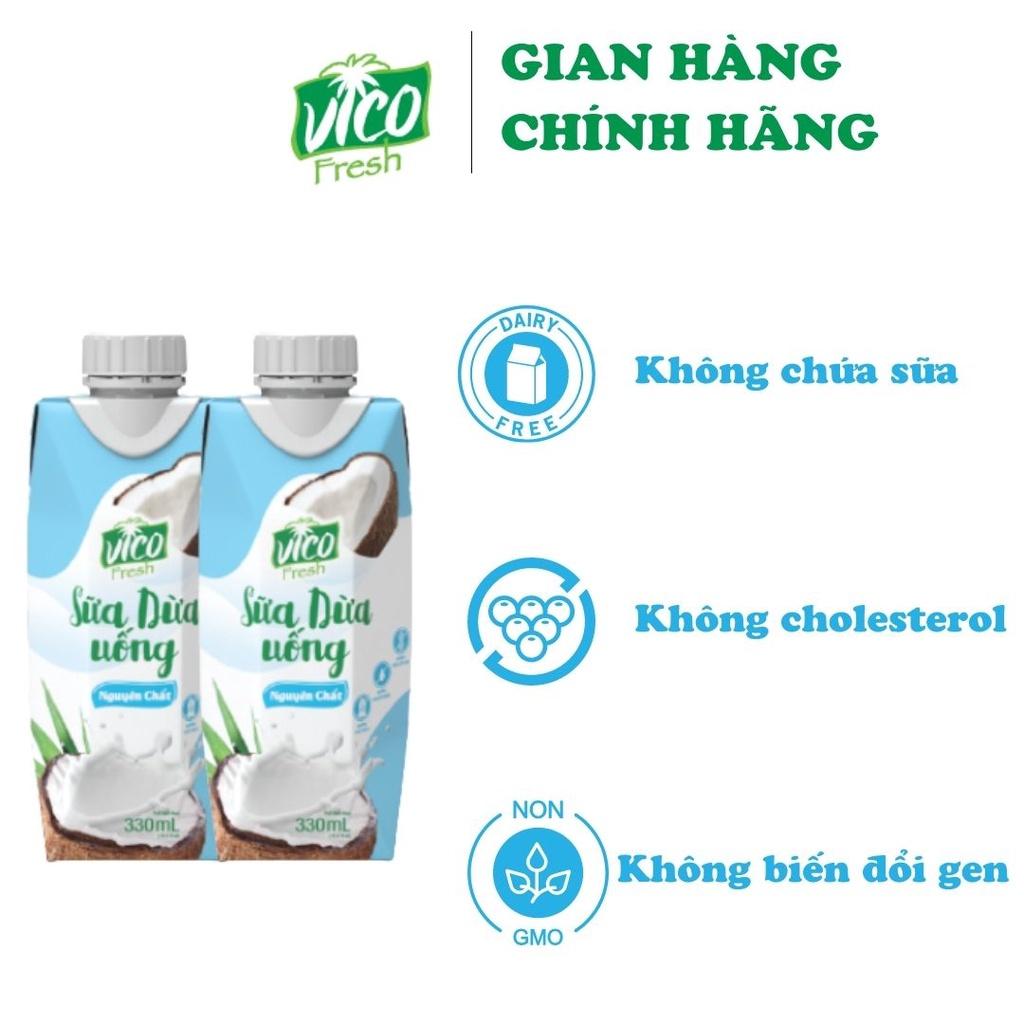Combo 2 Hộp Sữa Dừa Vico Fresh 330ml - Vị Nguyên Chất