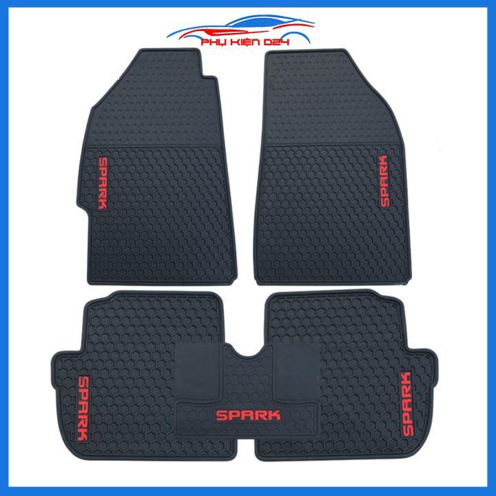 Thảm lót sàn ô tô cao su cho xe Chevrolet Spark 2021-2022 hàng chuẩn form xe trải sàn không mùi chống trơn trượt