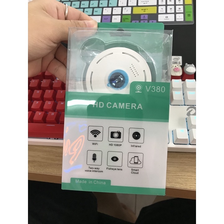 Camera Ốp Trần V380 Pro Gắn Trần Nhà Quay Toàn Cảnh 360 Độ Full HD Kết Nối WiFi Không Dây 1080P