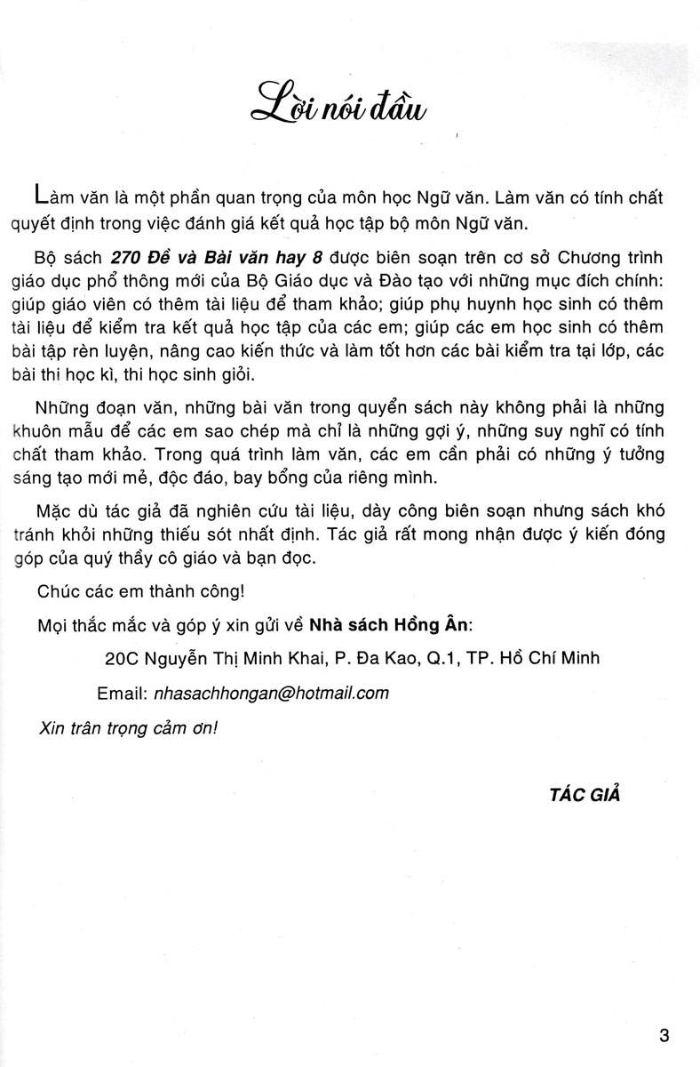 270 Đề Và Bài Văn Hay Lớp 8