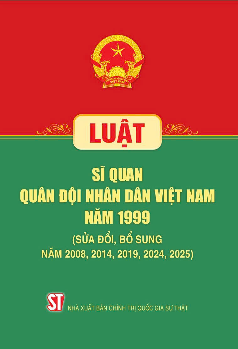 Luật Sĩ quan quân đội nhân dân Việt Nam năm 1999 (sửa đổi, bổ sung năm 2008, 2014, 2019, 2024, 2025)