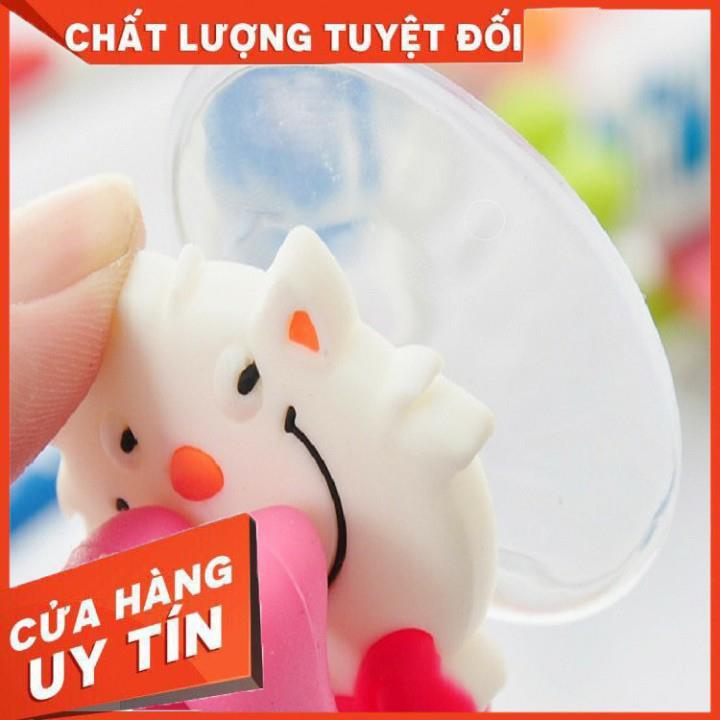 Kẹp treo bàn chải hình thú silicon cute ngộ nghĩnh