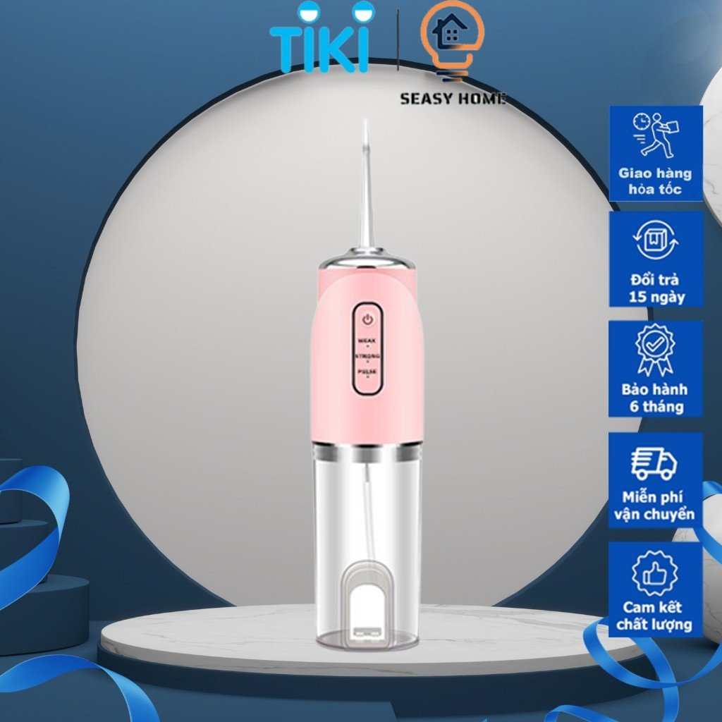 Máy tăm nước SeaSy SS66 pro chống nước vệ sinh răng miệng cao cấp với 3 chế độ vệ sinh răng miệng, bảo vệ nướu - Hàng Chính Hãng
