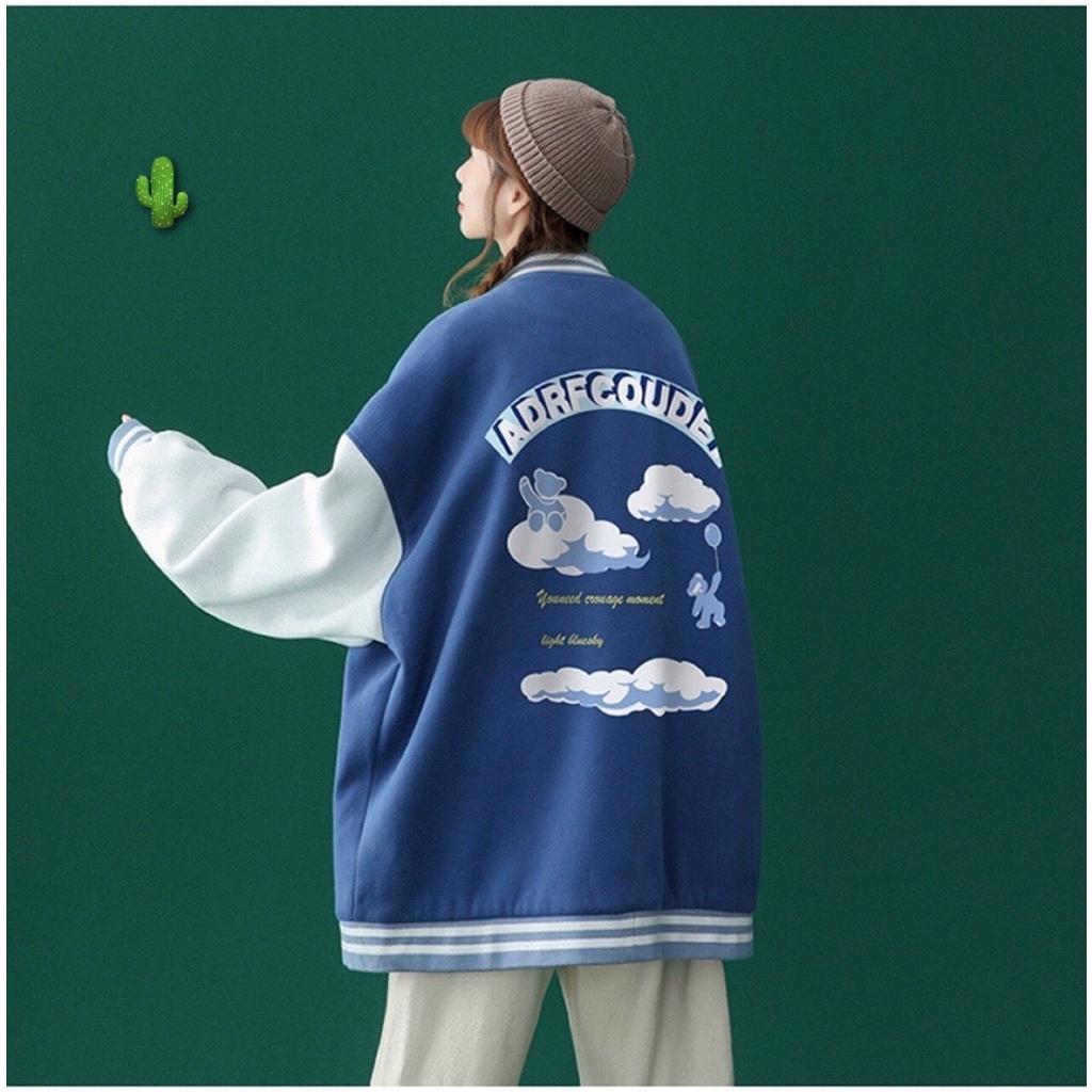 Áo Khoác Bomber Varsity Jacket in AR Chất Nỉ Mịn Đẹp Unisex Nam Nữ