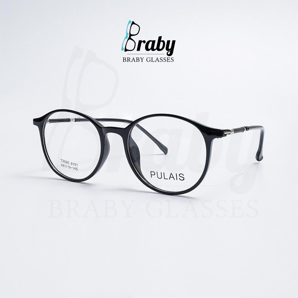 Gọng kính cận mắt tròn thời trang nam nữ Braby chất liệu nhựa Acetate cao cấp thiết kế gọng kính mảnh tinh tế MK41