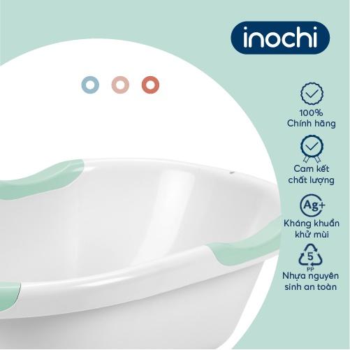 Thau tắm trẻ em Inochi- Notoro Plus Thân Trắng ngọc + Tay nắm/tựa tắm Hồng nhạt/Xanh nhạt/Xanh bạc hà