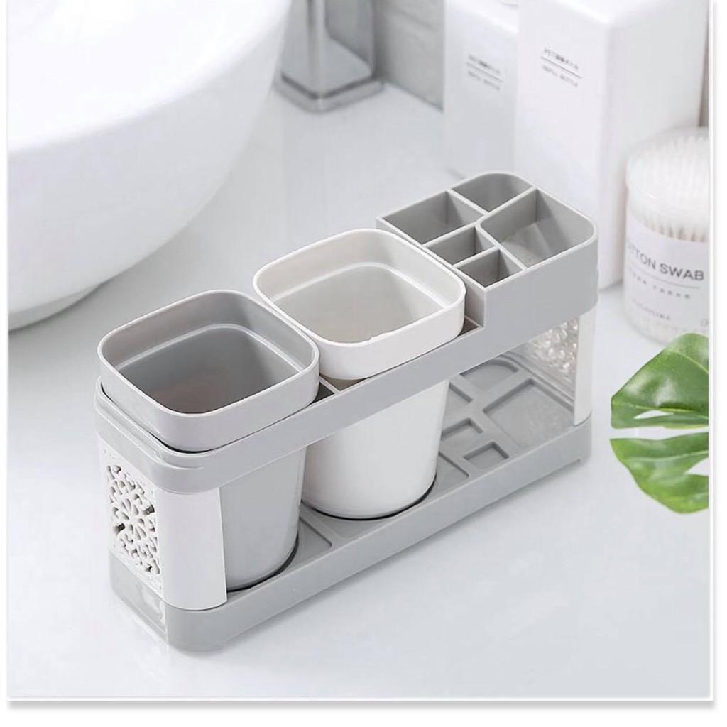 KỆ ĐỰNG BÀN CHẢI KEM ĐÁNH RĂNG KÈM 2 LY XINH XẮN SIÊU TIỆN LỢI
