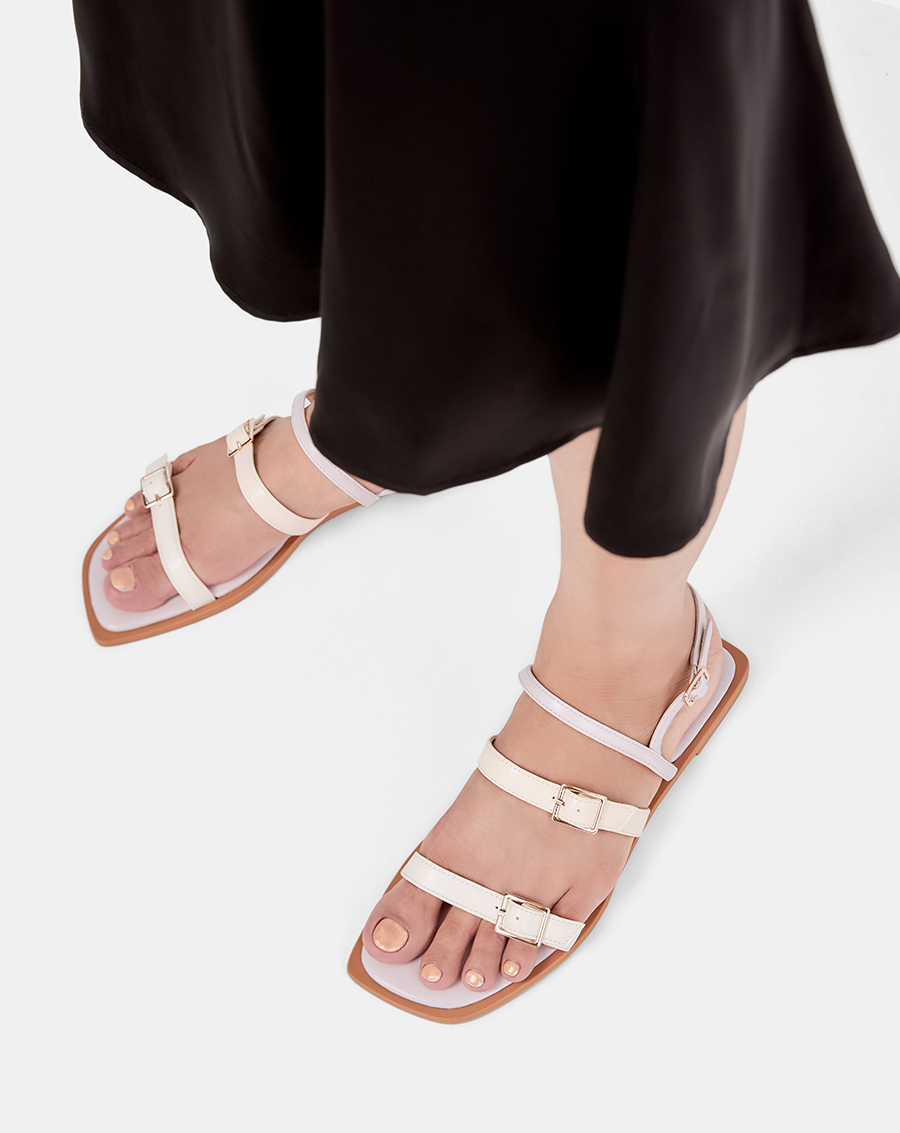 Giày Sandal Nữ 1cm Thời Trang JUNO Dây Phối Khoá SD01118