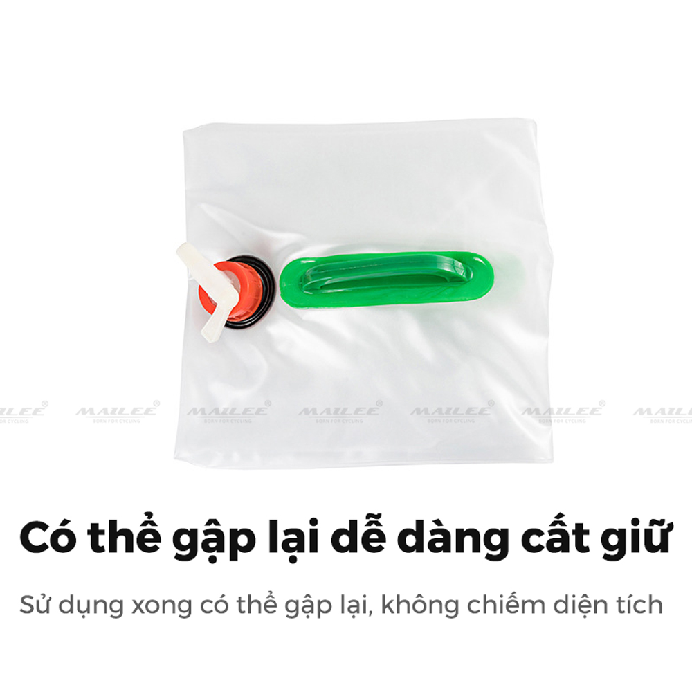 Túi Nước Gấp 5L/ 10L Di Động Đi Ngoài Trời Dụng Cụ Cắm Trại Nhựa PVC Bền Phụ Kiện, Tiện Lợi Cho Cắm Trại Picnic - Mai Lee
