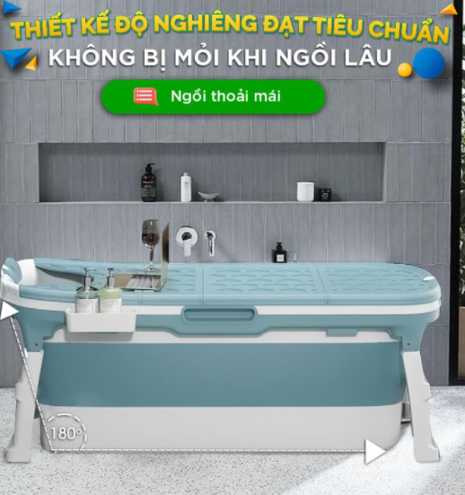 Bồn tắm gấp gọn người lớn 138 x 62 x 52cm