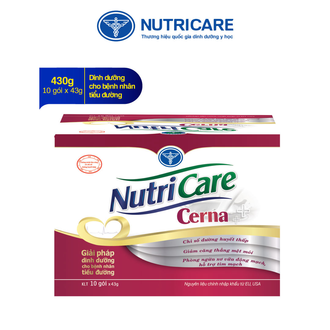 01 hộp sữa Nutricare Cerna 430g - Dinh dưỡng cho người tiểu đường, đái tháo đường