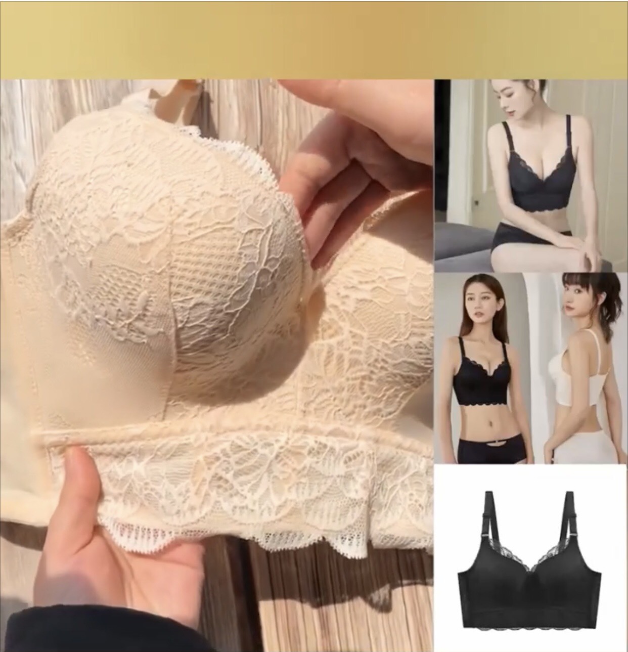 Áo lót Bra Corset không gọng đệm dày 6cm siêu nâng đẩy tạo khe tự nhiên, Áo ngực bản to che mỡ lưng mỡ nách nâng ngực HQ