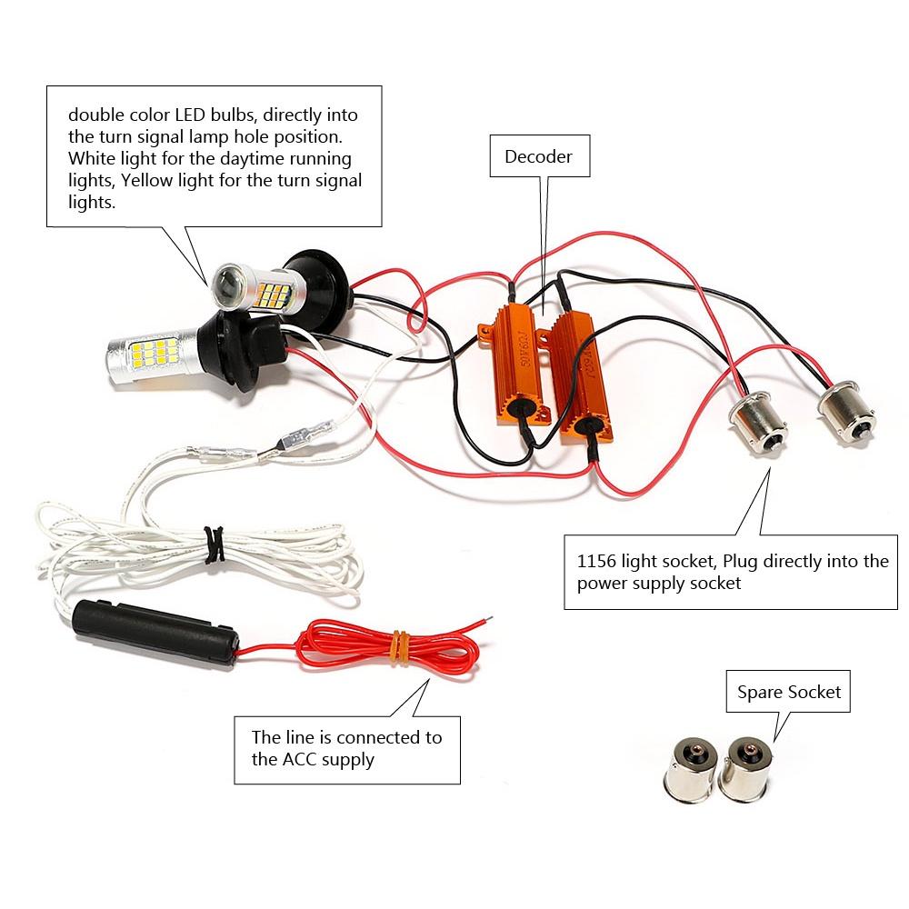 Set 2 đèn LED 2 trong 1 DC 12V 1156 42 bóng cho xe hơi