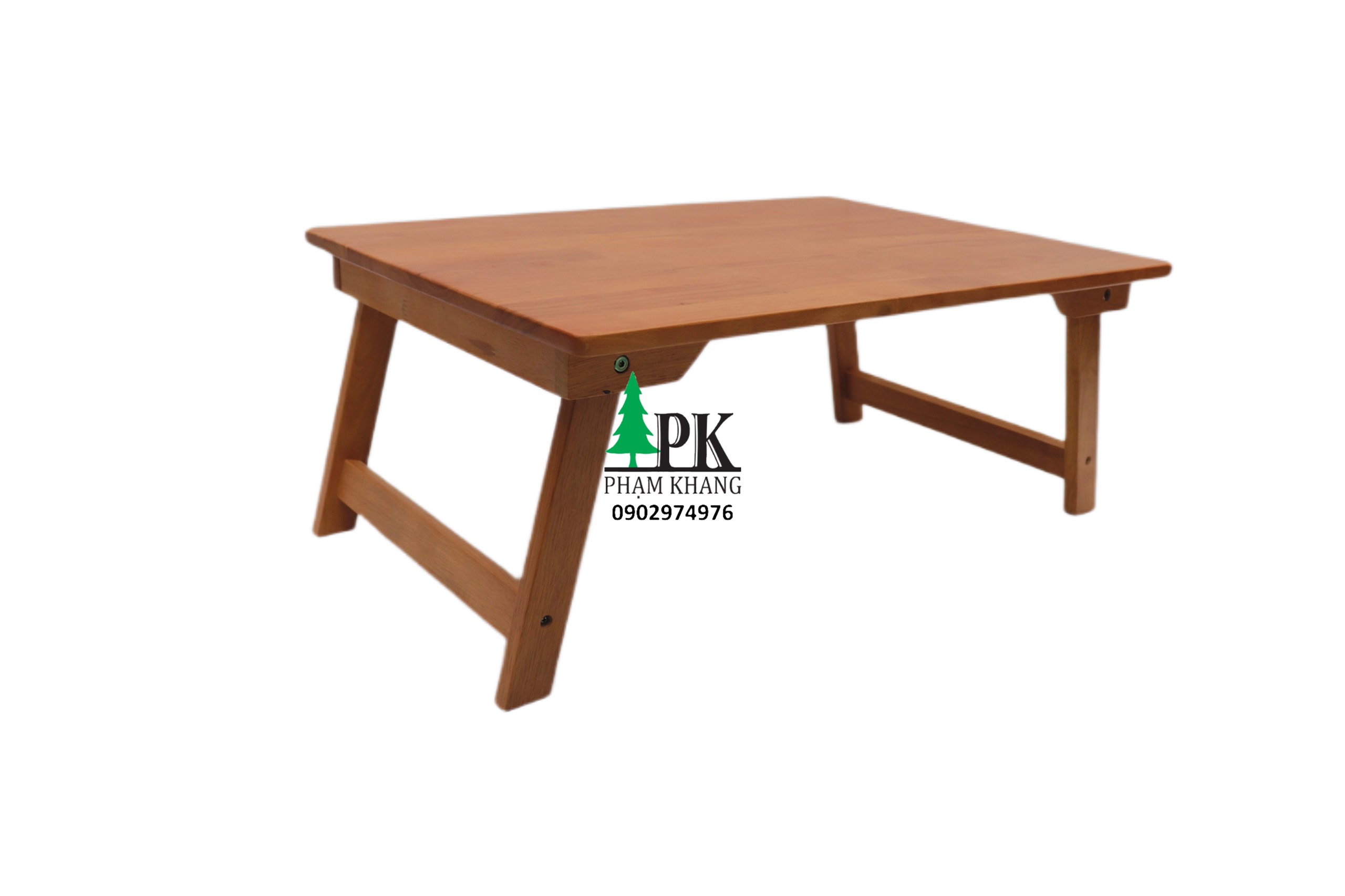 Bàn gỗ xếp chân thang Phạm Khang - Gỗ cao su tự nhiên màu Gỗ Tự Nhiên/ Vàng Cherry - Kích thước 50 x 70 cm