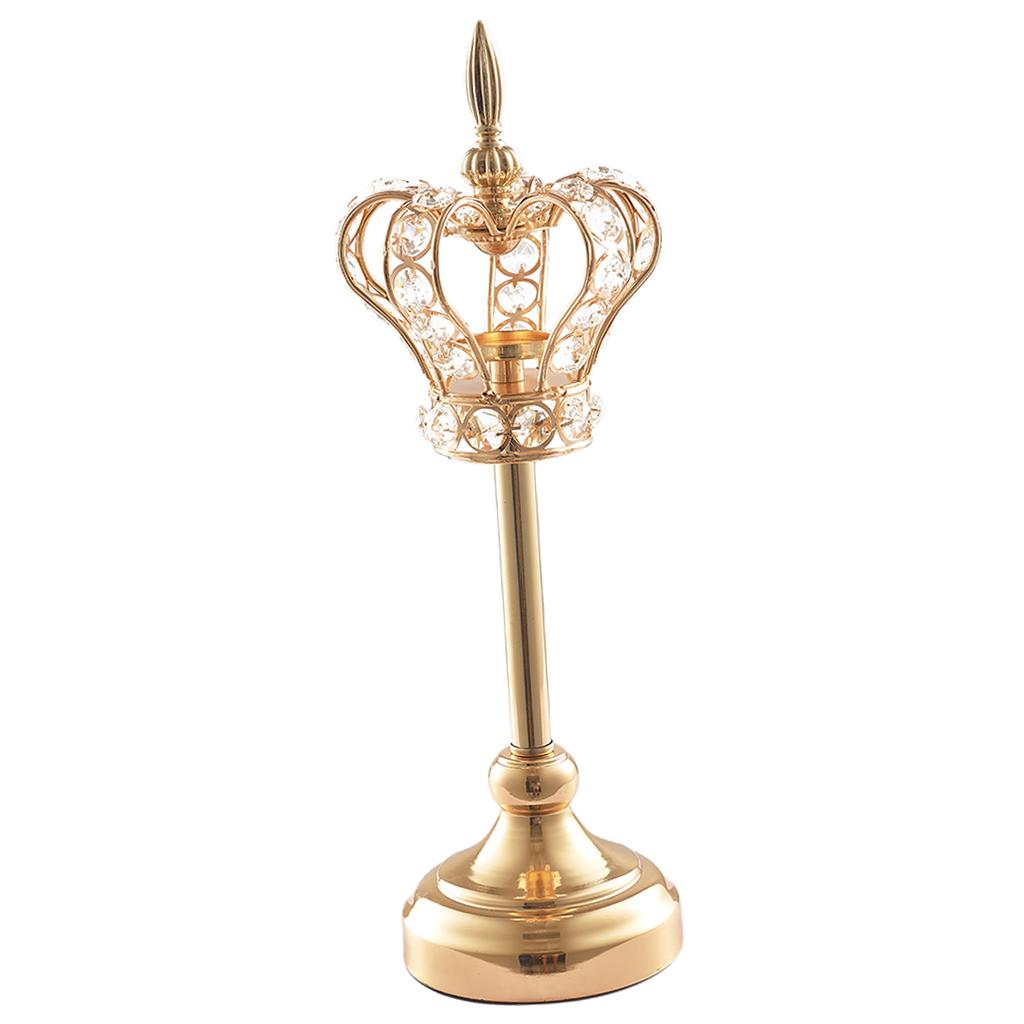 2xGold  Candlestick Ornament Tea Light Holder Photo Prop Desktop Decor