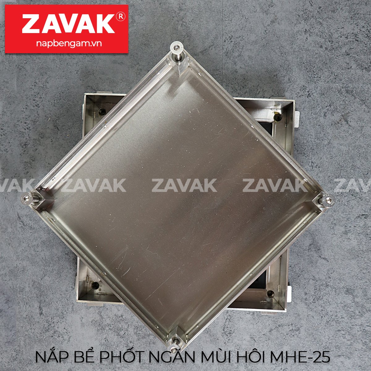 Nắp bể phốt ngăn mùi inox Zavak MHe25