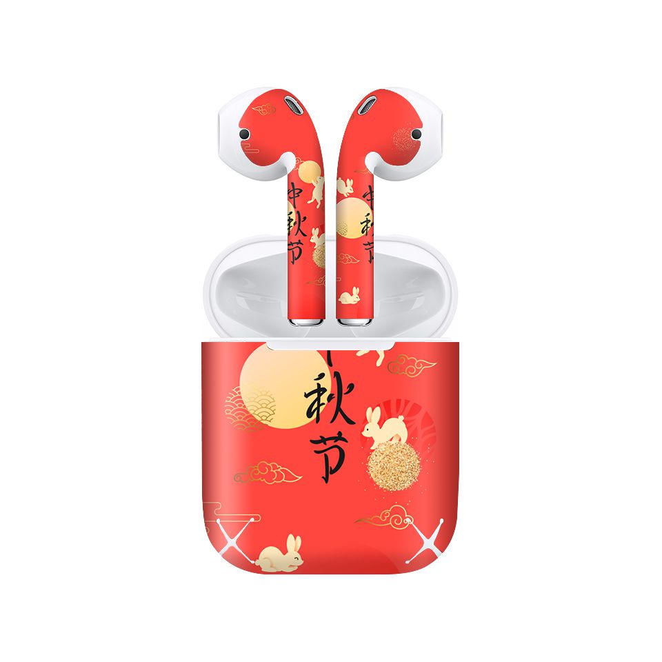 Miếng dán skin chống bẩn cho tai nghe AirPods in hình thiết kế - atk318 (bản không dây 1 và 2)