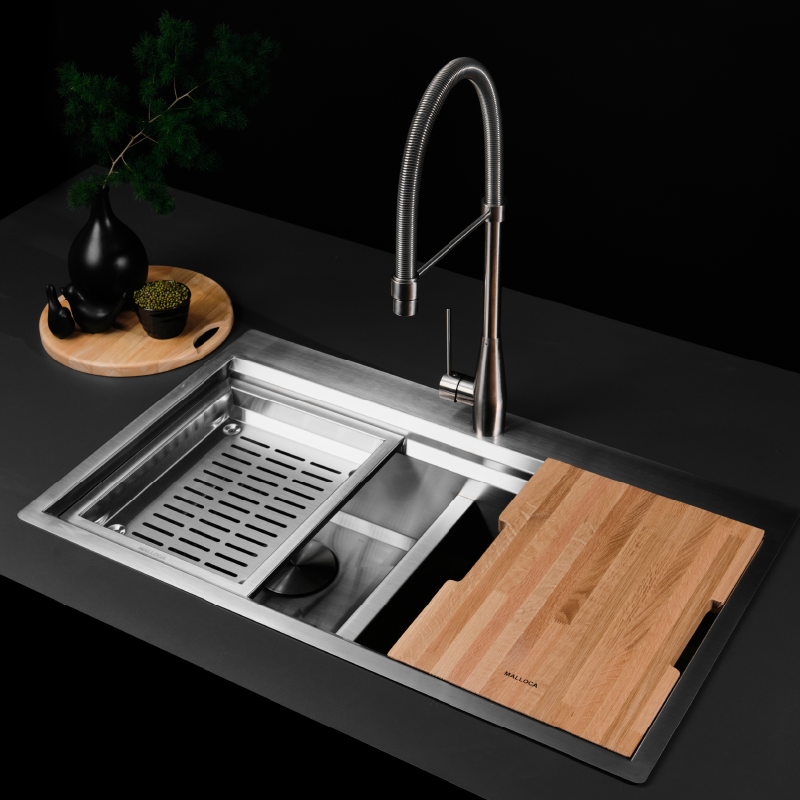 Chậu rửa chén 2 ngăn Malloca Slide MS 862 - Hàng chính hãng, Bảo hành 3 năm