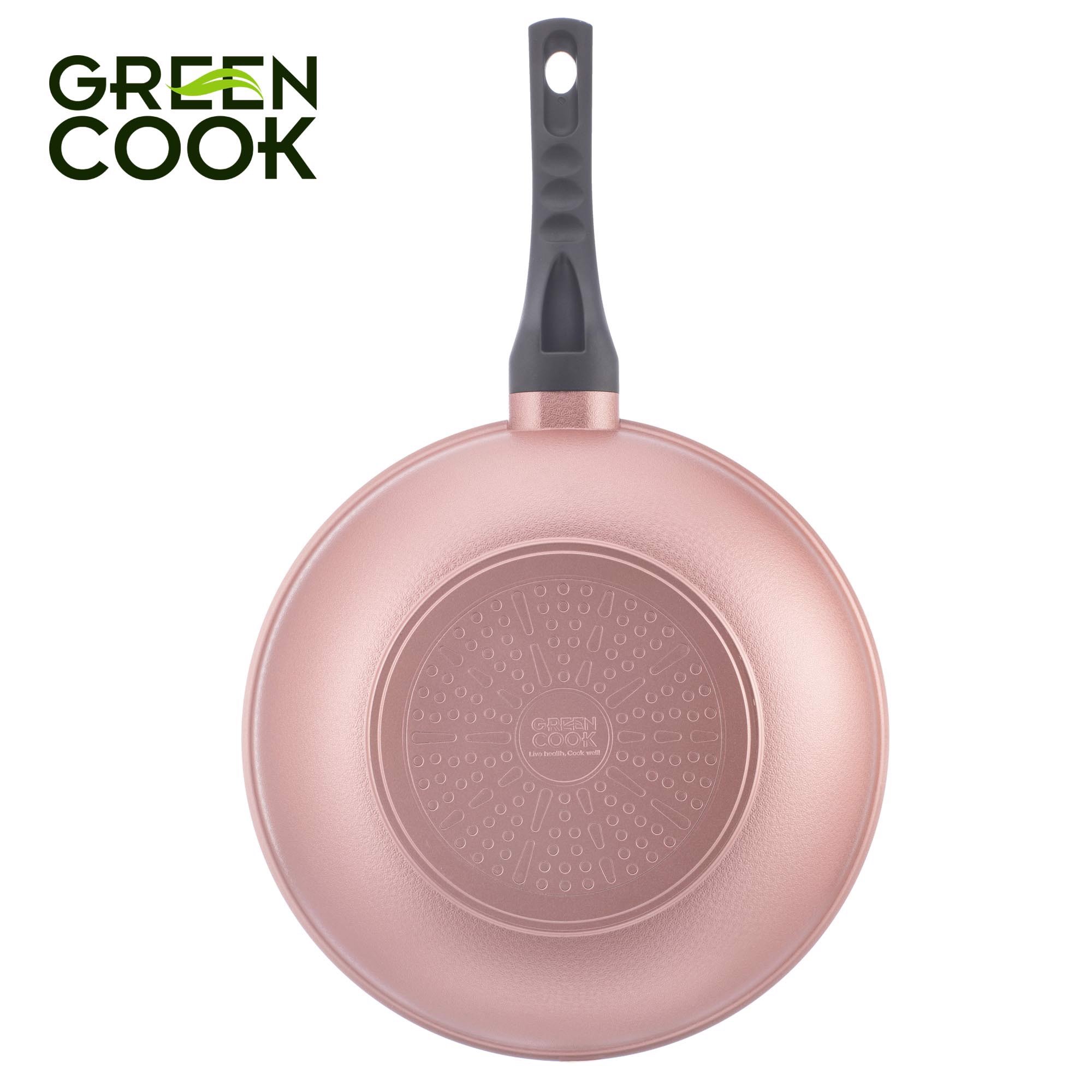 Chảo đúc vân đá đáy từ sâu lòng 24 cm Green Cook GCP05-24IH