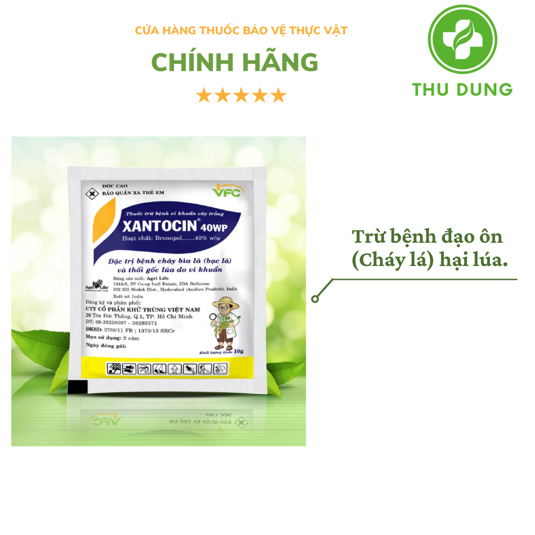 THUỐC TRỪ BỆNH XANTOCIN 40WP 18GR TRỪ VI KHUẨN - NẤM THỐI GỐC