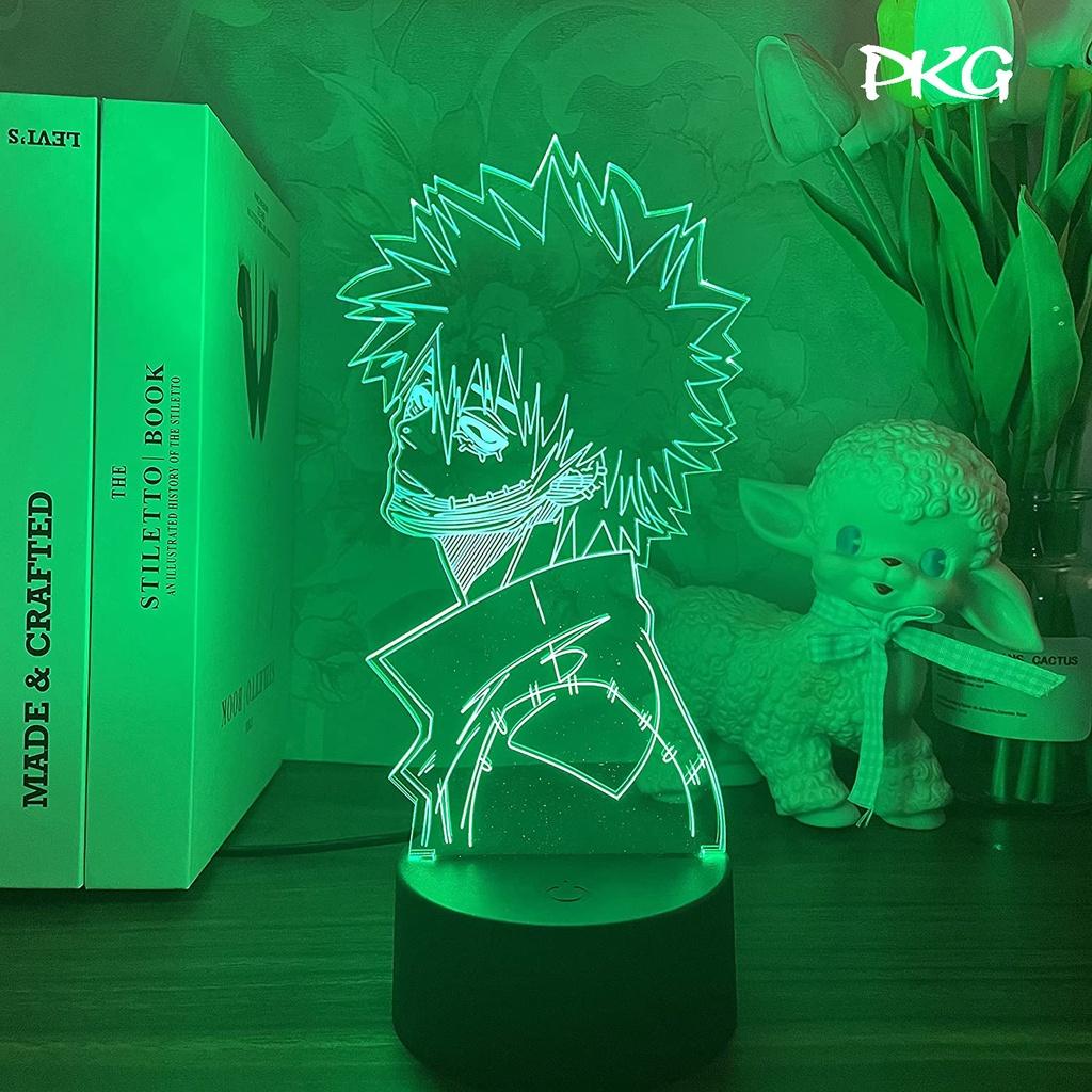 Đèn Ngủ Led 3D Hình Dabi Học Viện Anh Hùng Manga Quà Tặng Trang Trí cảm ứng có Điều khiển từ xa nháy sáng 16 màu