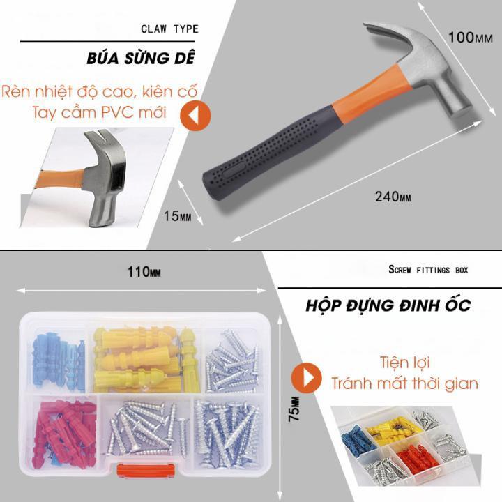 Khuyến mãi - Bộ dụng cụ sửa chữa nhà cửa 102 chi tiết thép không gỉ cực bền