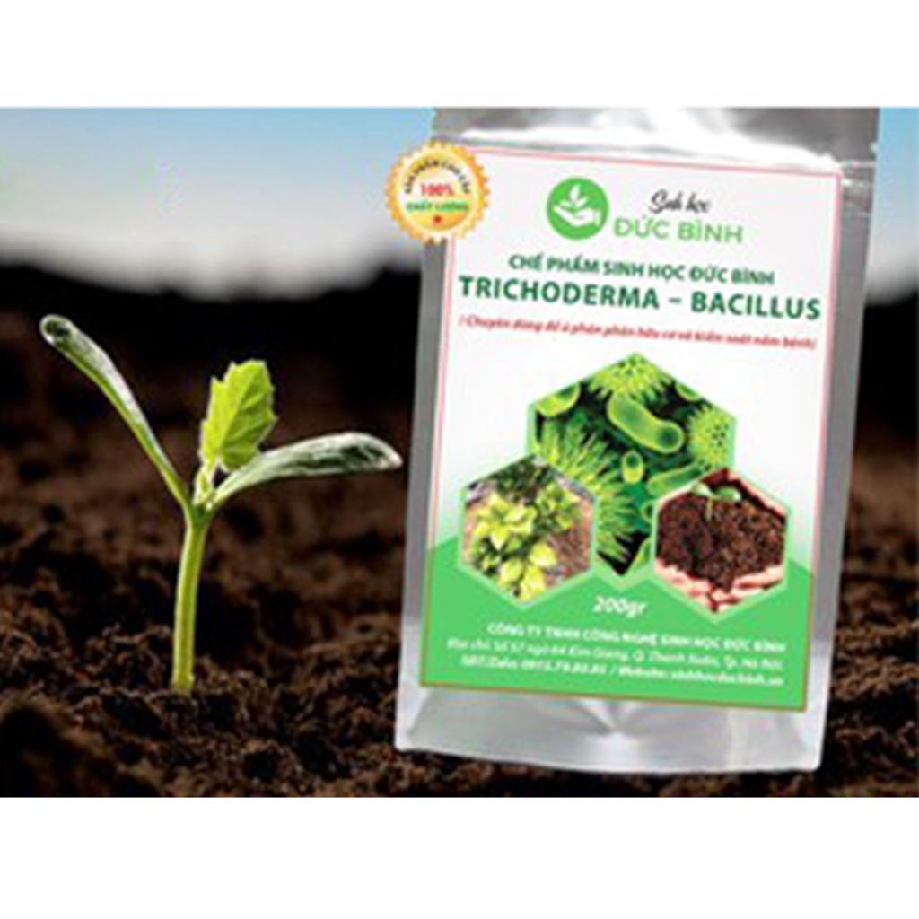 Chế phẩm vi sinh trichoderma bacillus + chế phẩm EMZEO ủ phân chuồng , rơm rạ, lá cây, mùn cưa