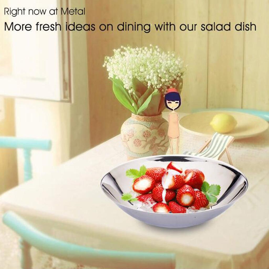 Stainless Steel Mixing Salad Bowls Cooking Baking Bowl Serving Tray 16cm