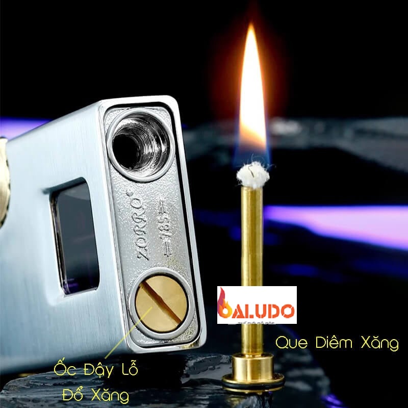 Vỏ hộp quẹt bật lửa xăng đá kèm diêm xăng Z-785 (giao màu ngẫu nhiên)