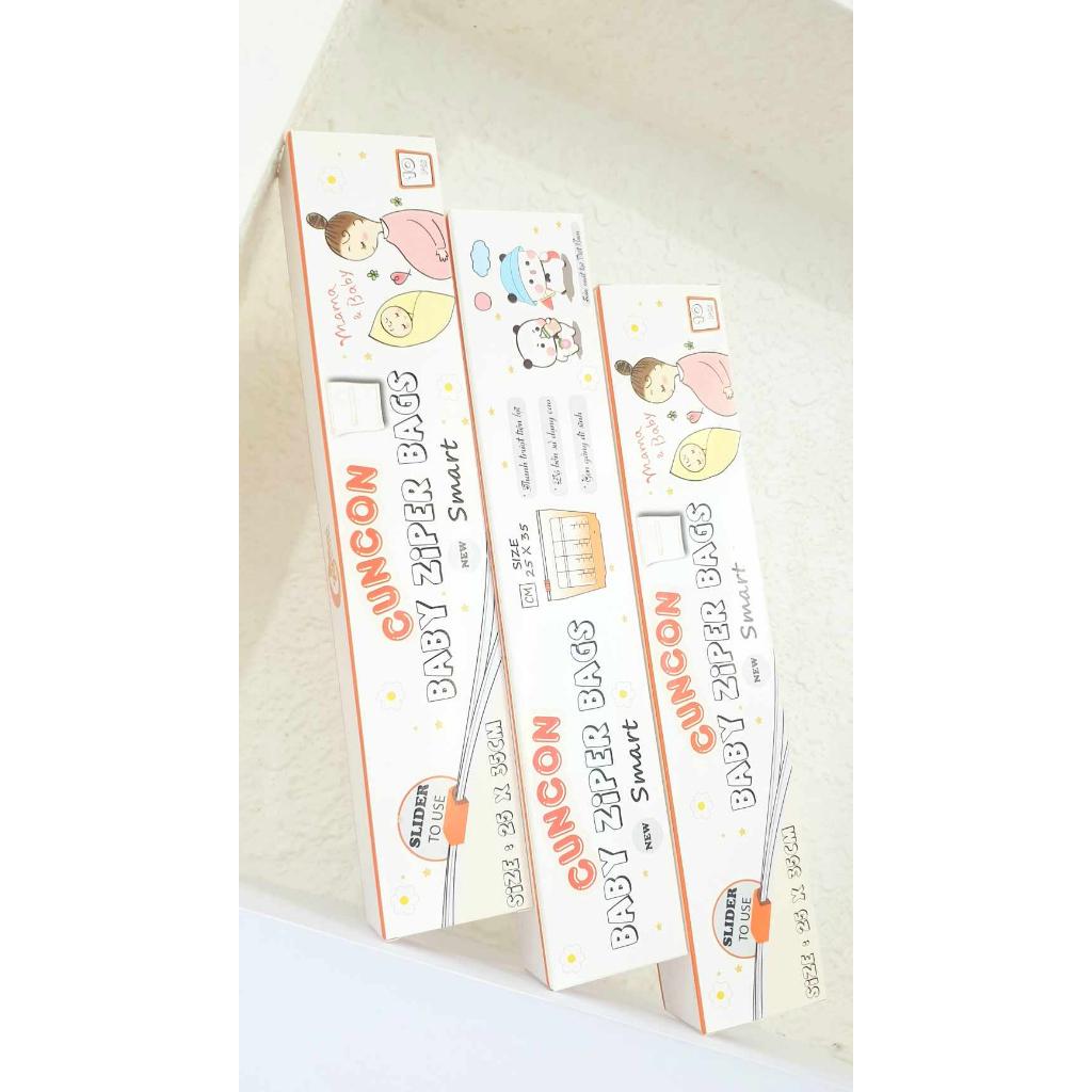 (25x35cm) Túi zip lụa mờ đựng đồ đi sinh khoá kéo đa năng - Hiệu Cún Con