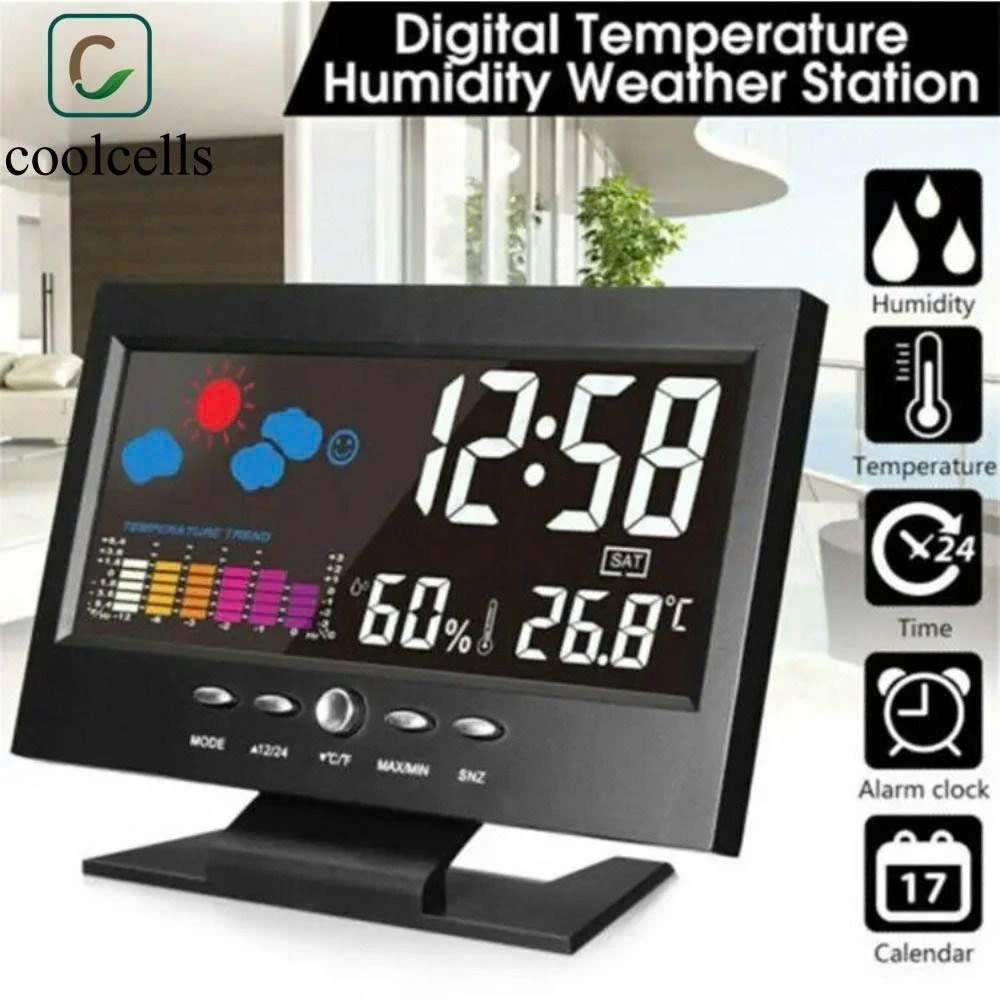 Đồng Hồ LED Để Bàn Báo Thức Cảm Biến Âm Thanh, Màn Hình LCD Có Báo Nhiệt Độ, ĐÈN TRANG TRÍ , ĐỒNG HỒ TREO TƯỜNG