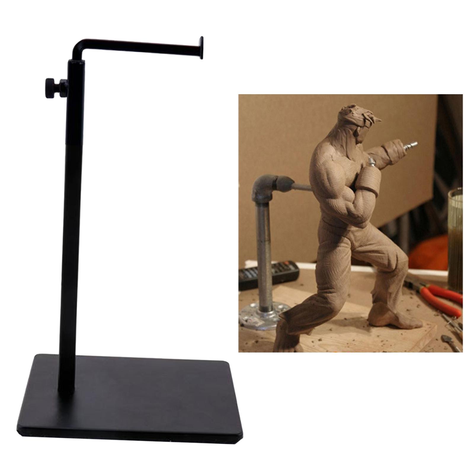 Clay Pipe Bracket Sculpture Scaffold Pottery Clay Stand Holder Rack Support with Wooden Board Base for DIY Pottery Ceramics Model Tool Supplies