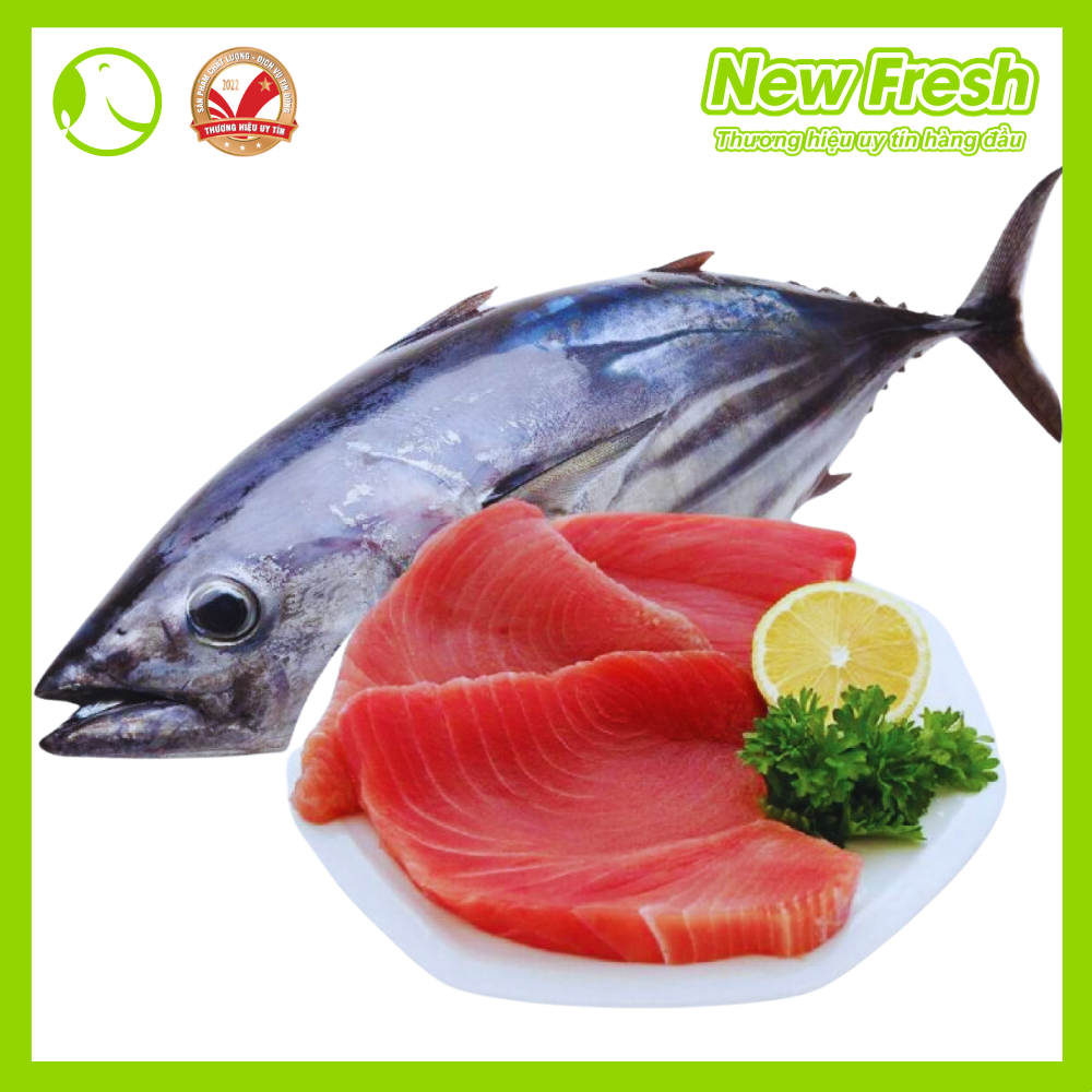 Cá Ngừ Đại Dương Fillet Cắt Lát Thịt Siêu Mềm Béo Xuất Khẩu Size 4-5 Lát Túi 500Gr