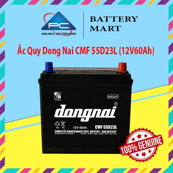 Bình Ắc Quy 12V-60AH, Ắc Quy DONGNAI CMF 55D23L/R