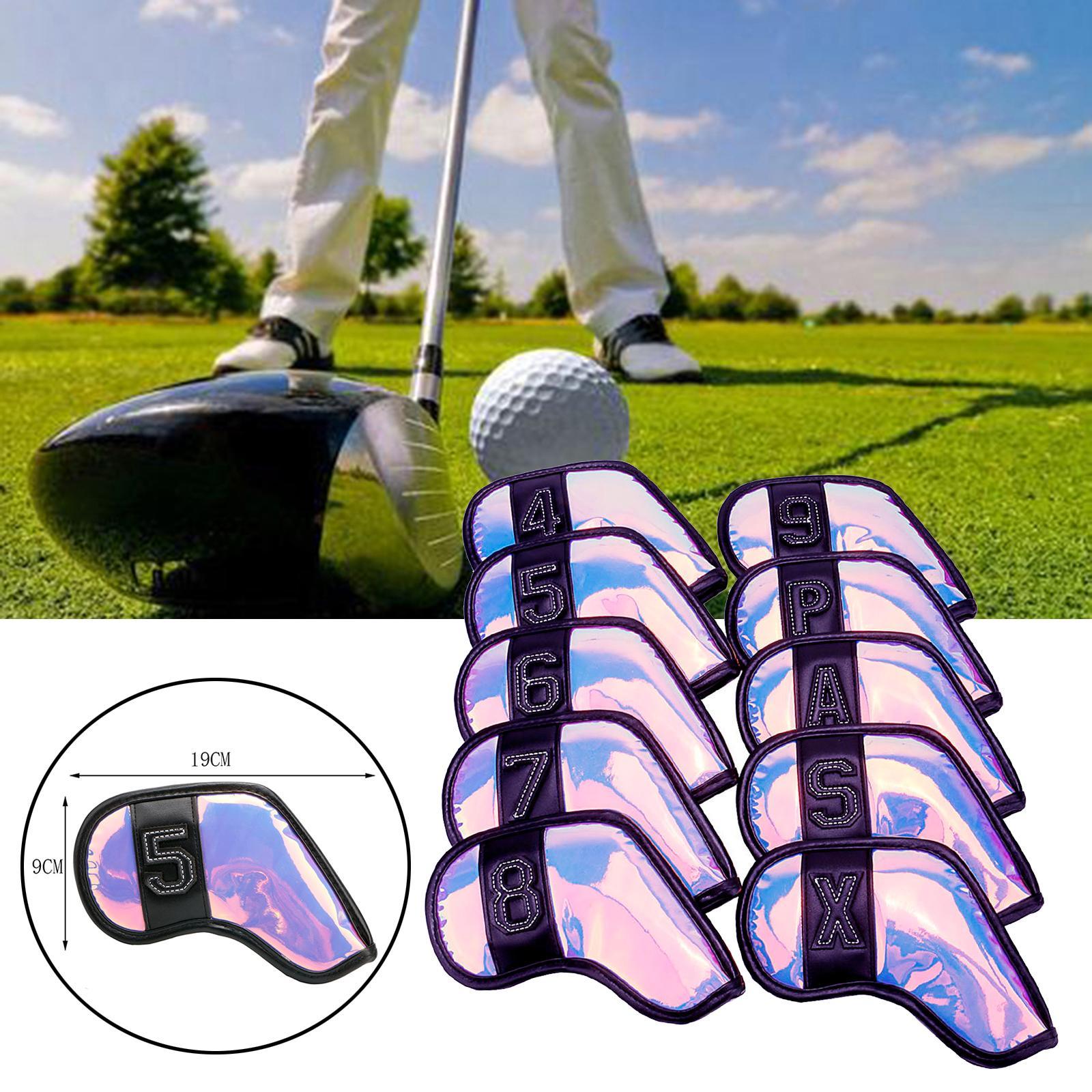 10Pcs Club Head Covers with Number Embroidery Golf Iron Headcover