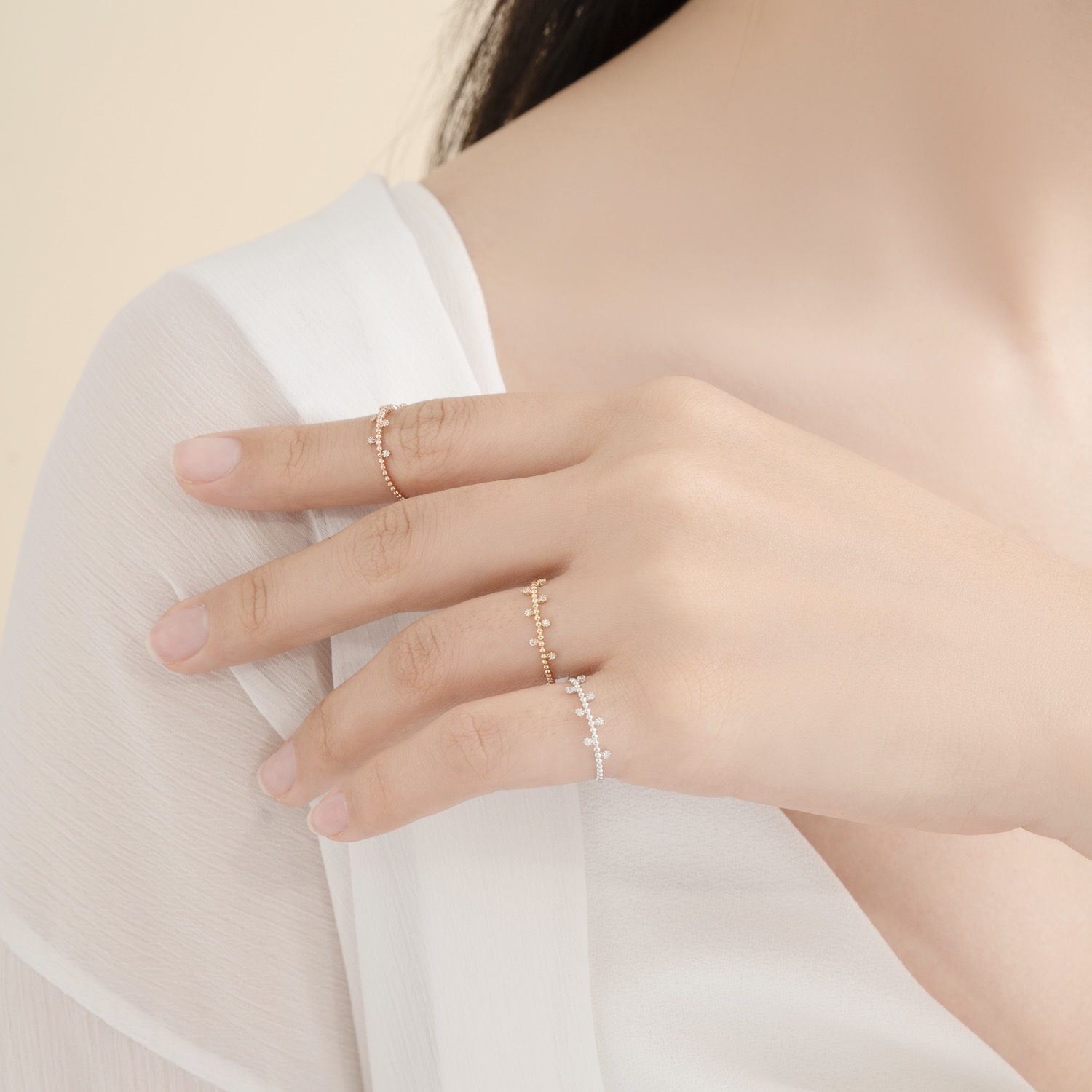 Nhẫn Nữ Vàng 14K Họa Tiết Độc Đáo Đính Đá CZ Cao Cấp Lấp Lánh NLF423 Huy Thanh Jewelry
