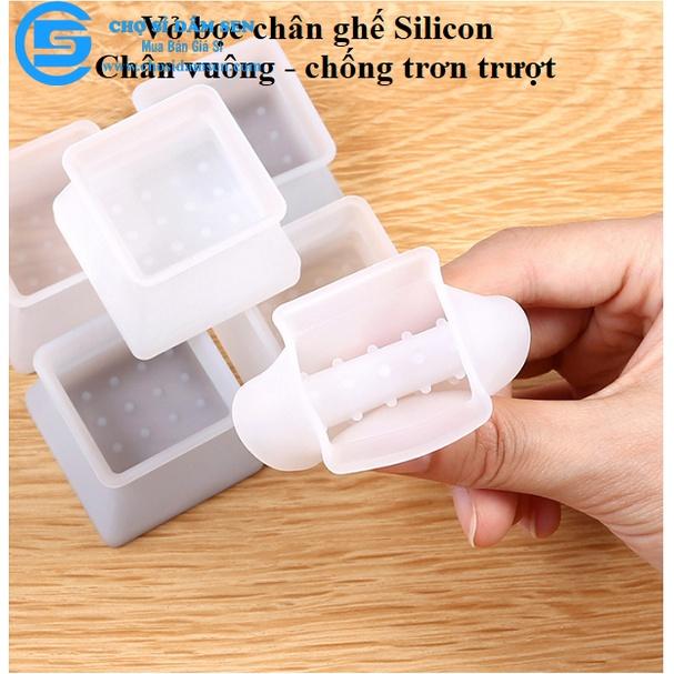 Bọc chân bàn ghế hình vuông bằng silicone dẻo, chống trượt, chống xước sàn G46-BCG-Vuong