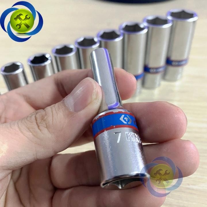 Tuýp 3/8 inch KINGTONY 3235 Loại 6 cạnh màu trắng dài 63mm