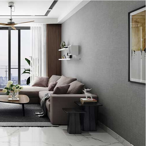 Cuộn 5m Decal Giấy Dán Tường màu xám nhạt nhám