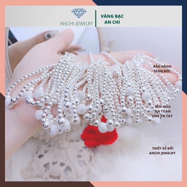 Lắc tay đôi mẹ và bé, vòng tay bi bạc ta nguyên chất sáng đẹp không đen xỉn,An chi Jewelry