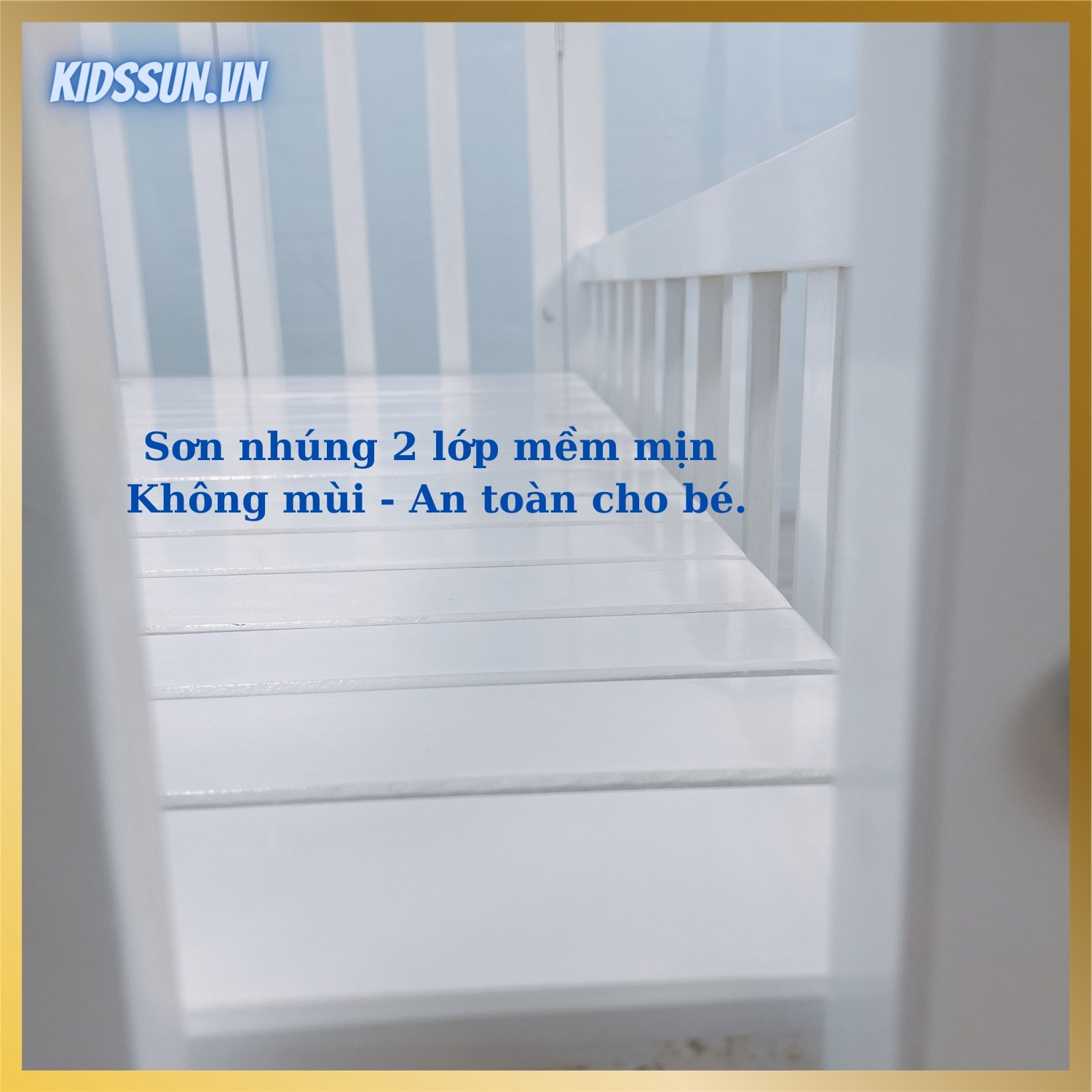 Giường Cũi - Nôi Cũi  Cho Bé Từ Sơ Sinh Đến 5 Tuổi - Chất Liệu Gỗ Quế Màu Trắng – Combo đầy đủ 11 sản phẩm cho trẻ sơ sinh Kích thước 70 x 110 x 86cm ( R x D x C )