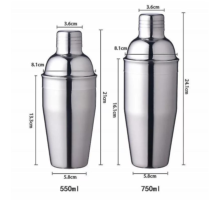 Bộ dụng cụ sản xuất cocktail bằng thép không gỉ 5pc với máy lắc 550ml