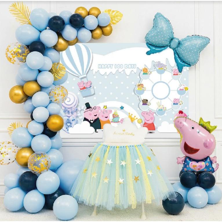 Heo Peppa - Combo bong bóng trang trí, tổ chức sinh nhật những chú heo xinh xắn - Đầy đủ phụ kiện