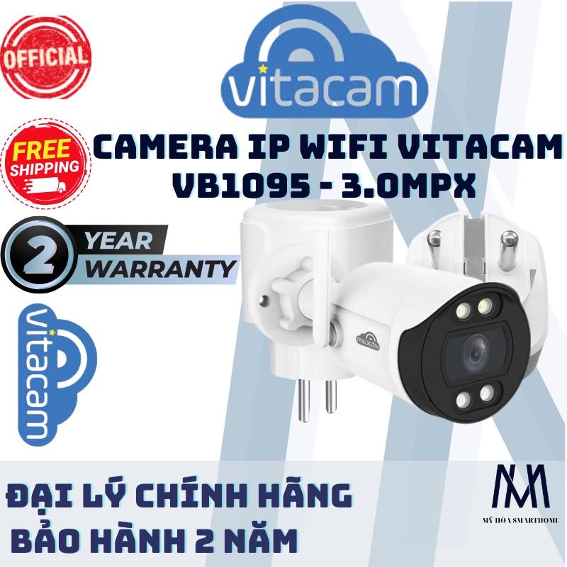 Camera Ip WiFi Vitacam VB1095 - 3.0Mpx Ultra HD 1296P Chuẩn H265X - Ngoài Trời - Không Xoay-HÀNG CHÍNH HÃNG