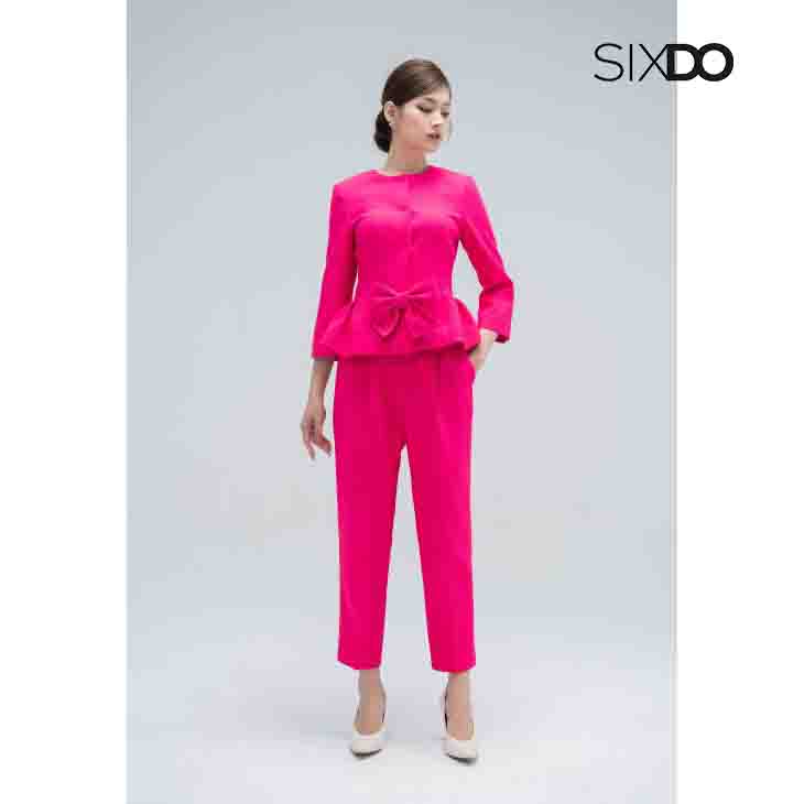 Áo vest cổ tròn tay lỡ phối nơ eo SIXDO