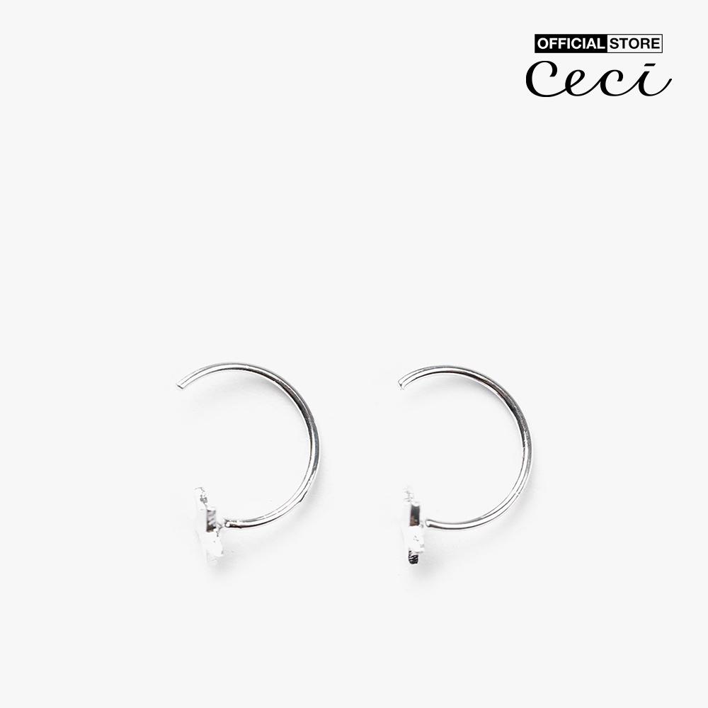 CECI - Khuyên tai nữ xỏ lỗ khoen tròn dáng hở thanh lịch CC1-04000055-03