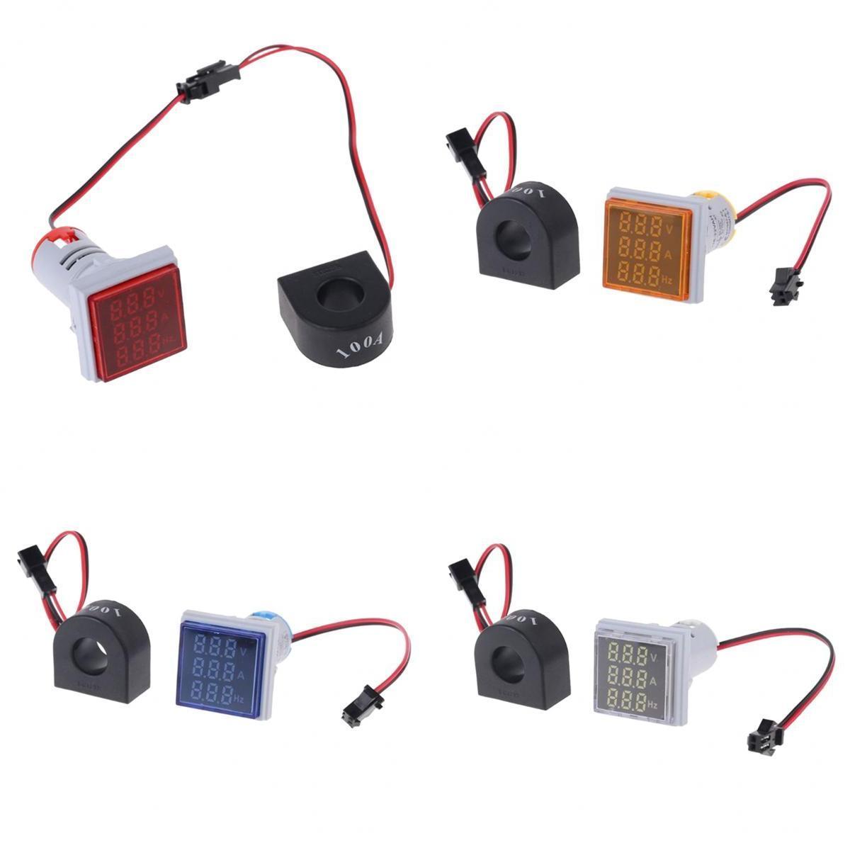 4Pcs Square LED Digital Hertz Meter Voltage Current Frequency Indicators