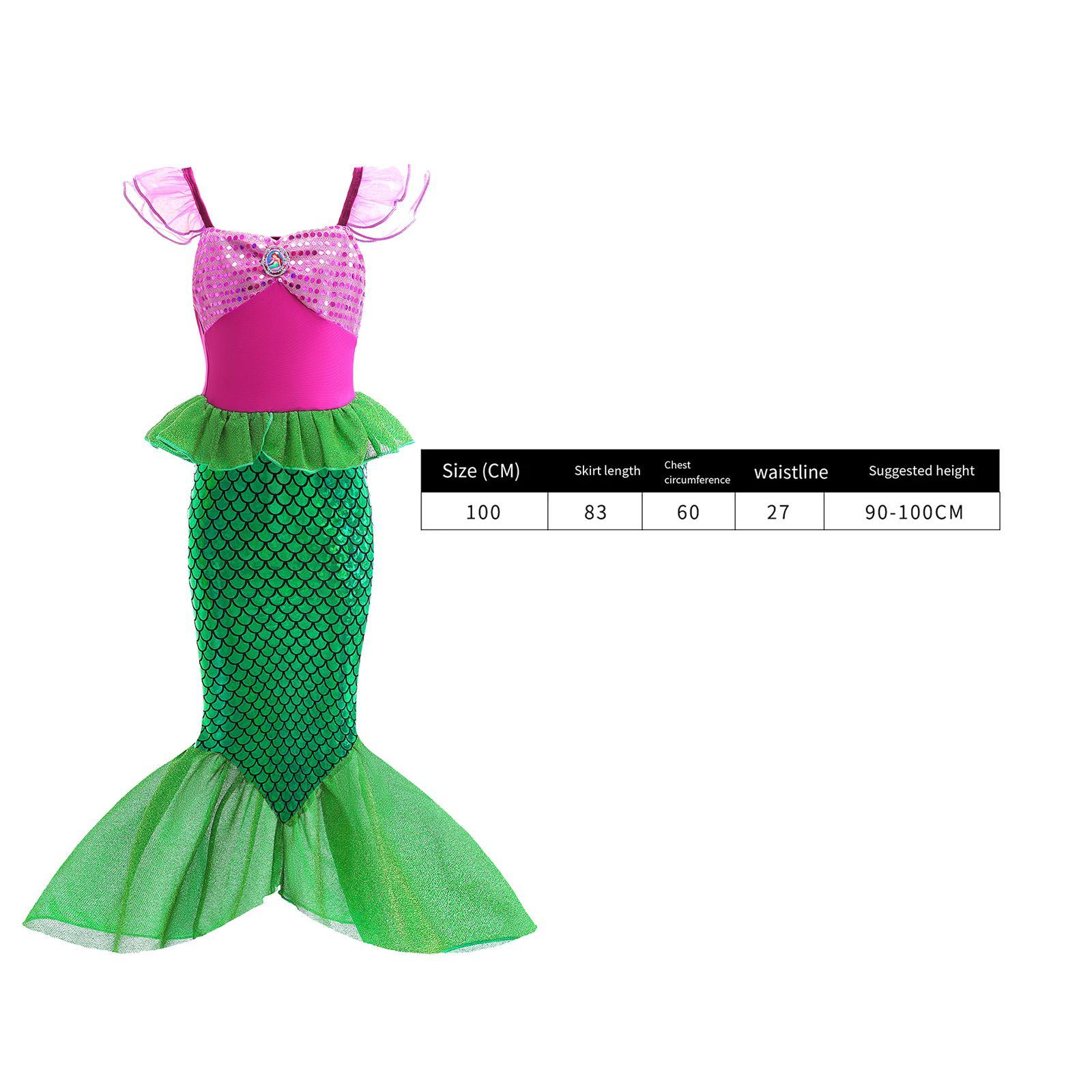 Kids Girls Mermaid Costume Princess Dress Halloween Fancy Dress up Role Play