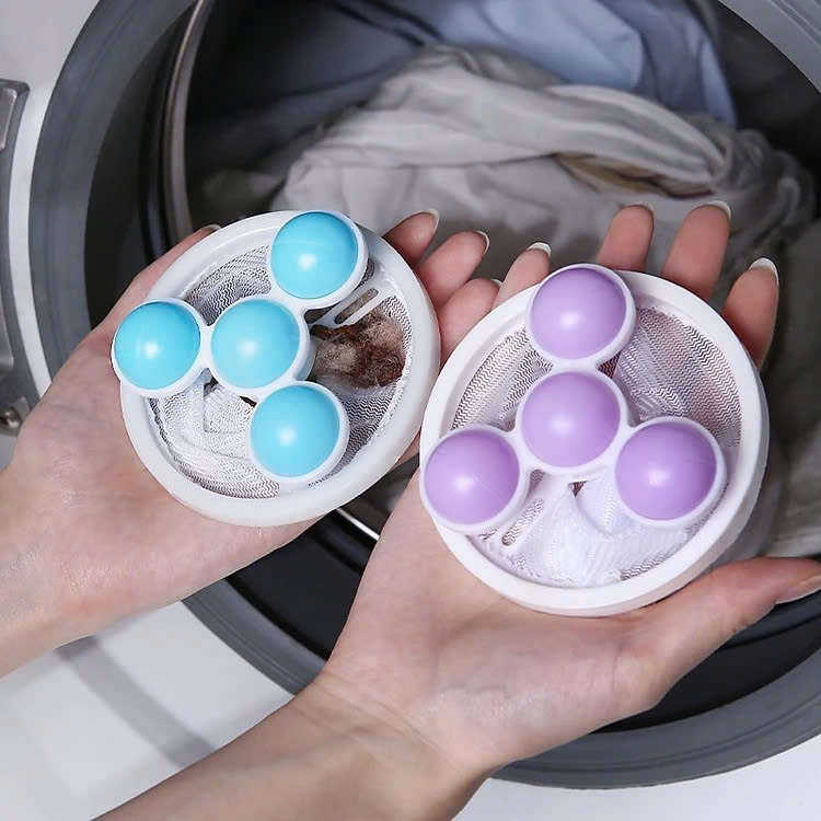 COMBO 2 Phao Lọc Cặn Bẩn Máy Giặt Thông Minh - Túi Lọc Gom Rác Lông Tóc Trong Lồng Máy Giặt