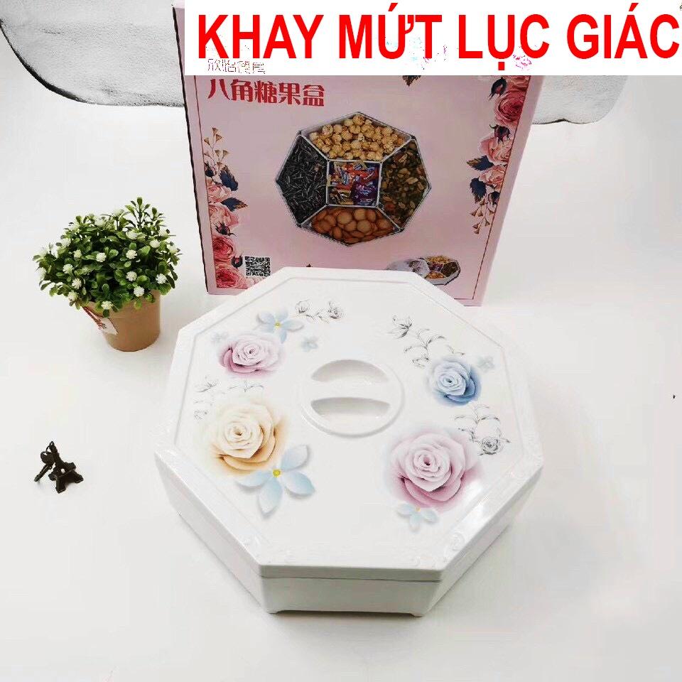 KHAY MỨT, BÁNH KẸO TẾT HÌNH LỤC GIÁC NHỰA CỨNG CAO CẤP